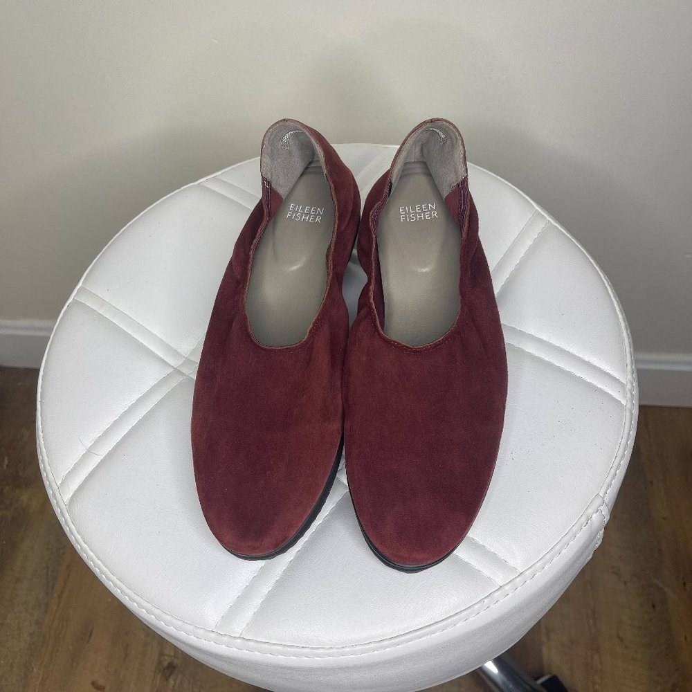 NWOT Eileen Fisher Humor Suede Ballet Wedge Sz 9